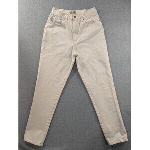 NY Line Jeans Womens Size 12 Ivory New Classic High Rise Tapered Leg Made in USA